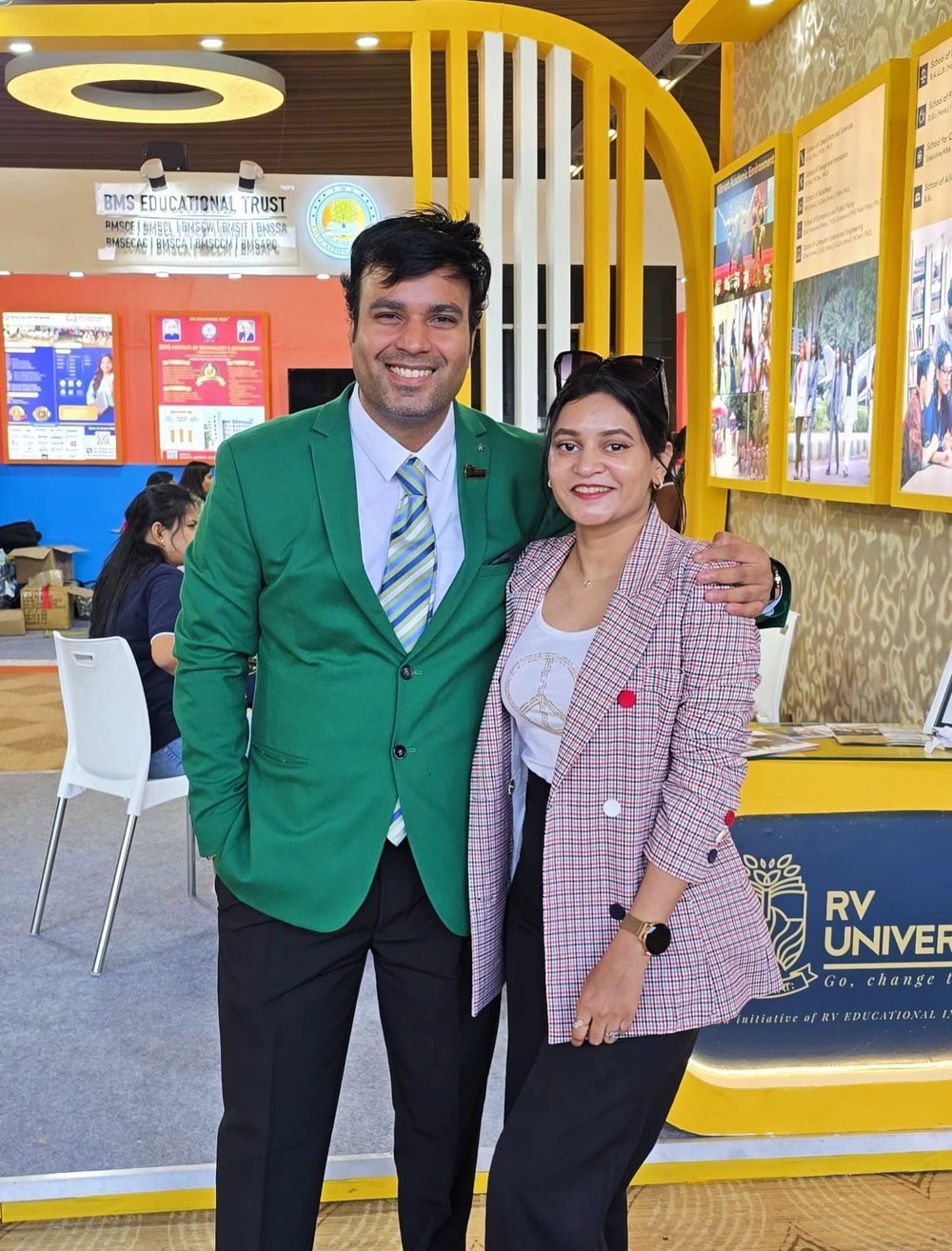 Ashish Gupta and Divya Gupta at an education fair